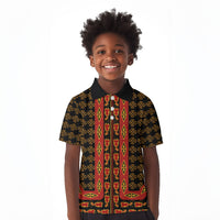 Cameroon Toghu Heritage Kid Polo Shirt Traditional Bamenda Pattern In African
