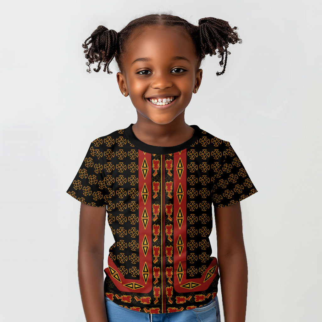 Cameroon Toghu Heritage Kid T shirt Traditional Bamenda Pattern In African