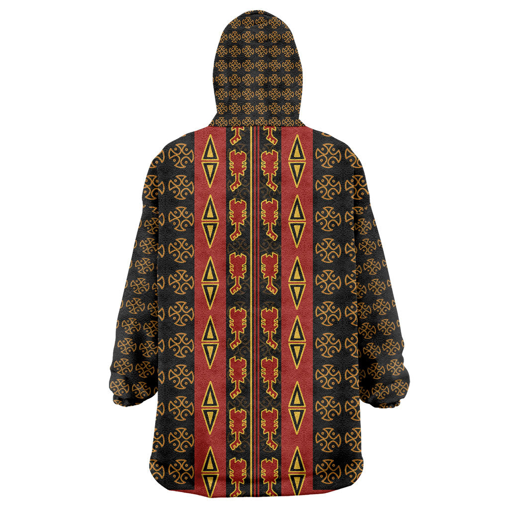 Cameroon Toghu Heritage Kid Wearable Blanket Hoodie Traditional Bamenda Pattern In African