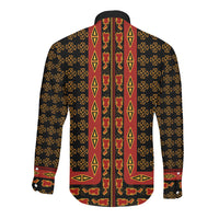 Cameroon Toghu Heritage Long Sleeve Button Shirt Traditional Bamenda Pattern In African