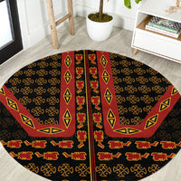 Cameroon Toghu Heritage Round Carpet Traditional Bamenda Pattern In African