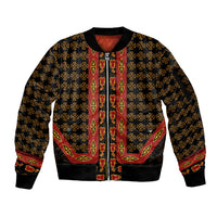 Cameroon Toghu Heritage Sleeve Zip Bomber Jacket Traditional Bamenda Pattern In African