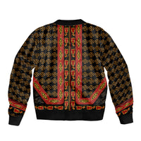 Cameroon Toghu Heritage Sleeve Zip Bomber Jacket Traditional Bamenda Pattern In African