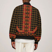 Cameroon Toghu Heritage Sleeve Zip Bomber Jacket Traditional Bamenda Pattern In African