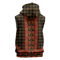 Cameroon Toghu Heritage Sleeveless Hoodie Traditional Bamenda Pattern In African