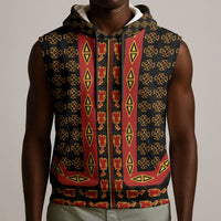 Cameroon Toghu Heritage Sleeveless Hoodie Traditional Bamenda Pattern In African