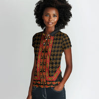 Cameroon Toghu Heritage Women Polo Shirt Traditional Bamenda Pattern In African