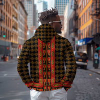 Cameroon Toghu Heritage Zip Hoodie Traditional Bamenda Pattern In African
