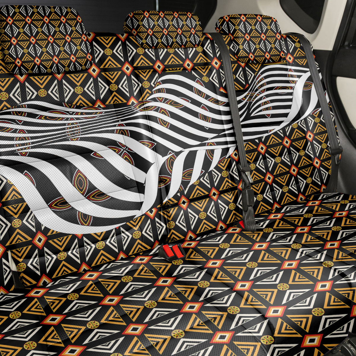Cameroon Toghu Bamenda Back Car Seat Cover African Traditional Art