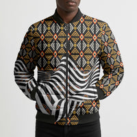 Cameroon Toghu Bamenda Bomber Puffer Jacket African Traditional Art