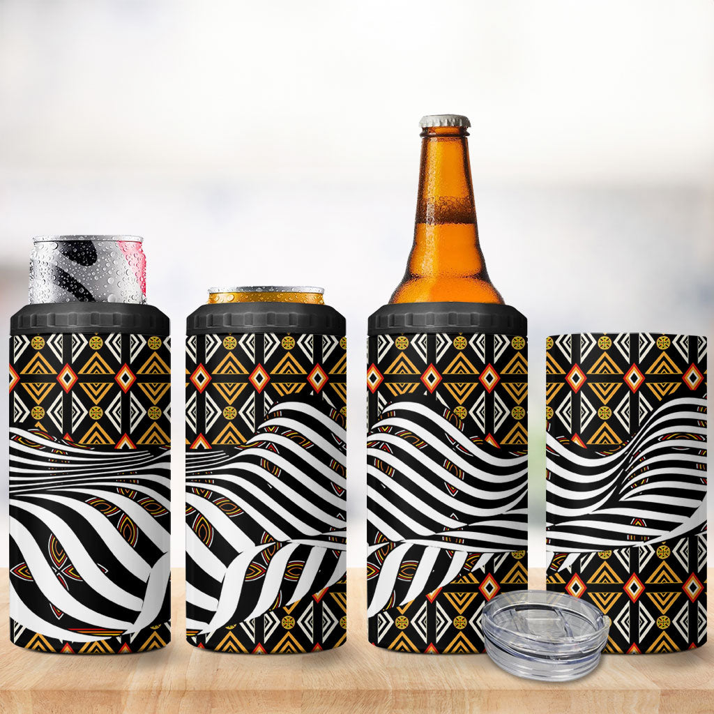 Cameroon Toghu Bamenda 4 in 1 Can Cooler Tumbler African Traditional Art
