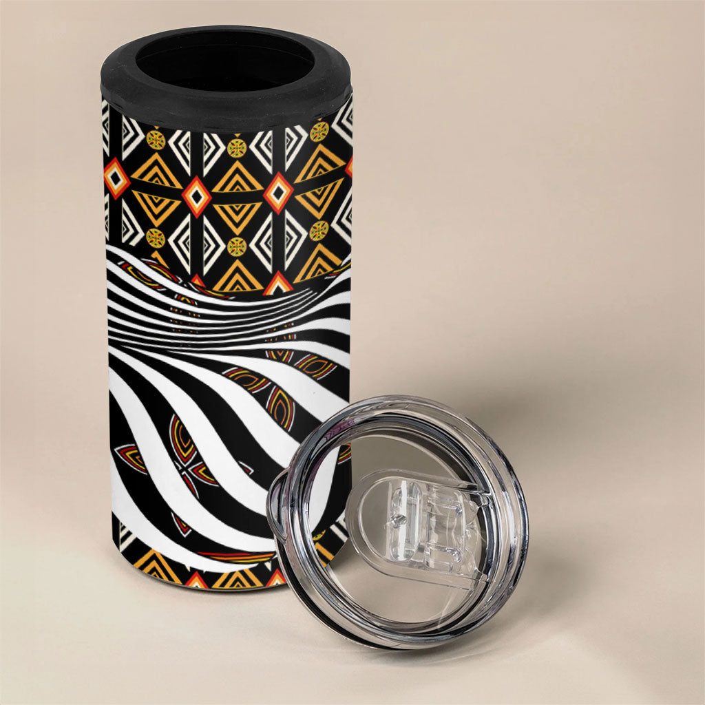 Cameroon Toghu Bamenda 4 in 1 Can Cooler Tumbler African Traditional Art