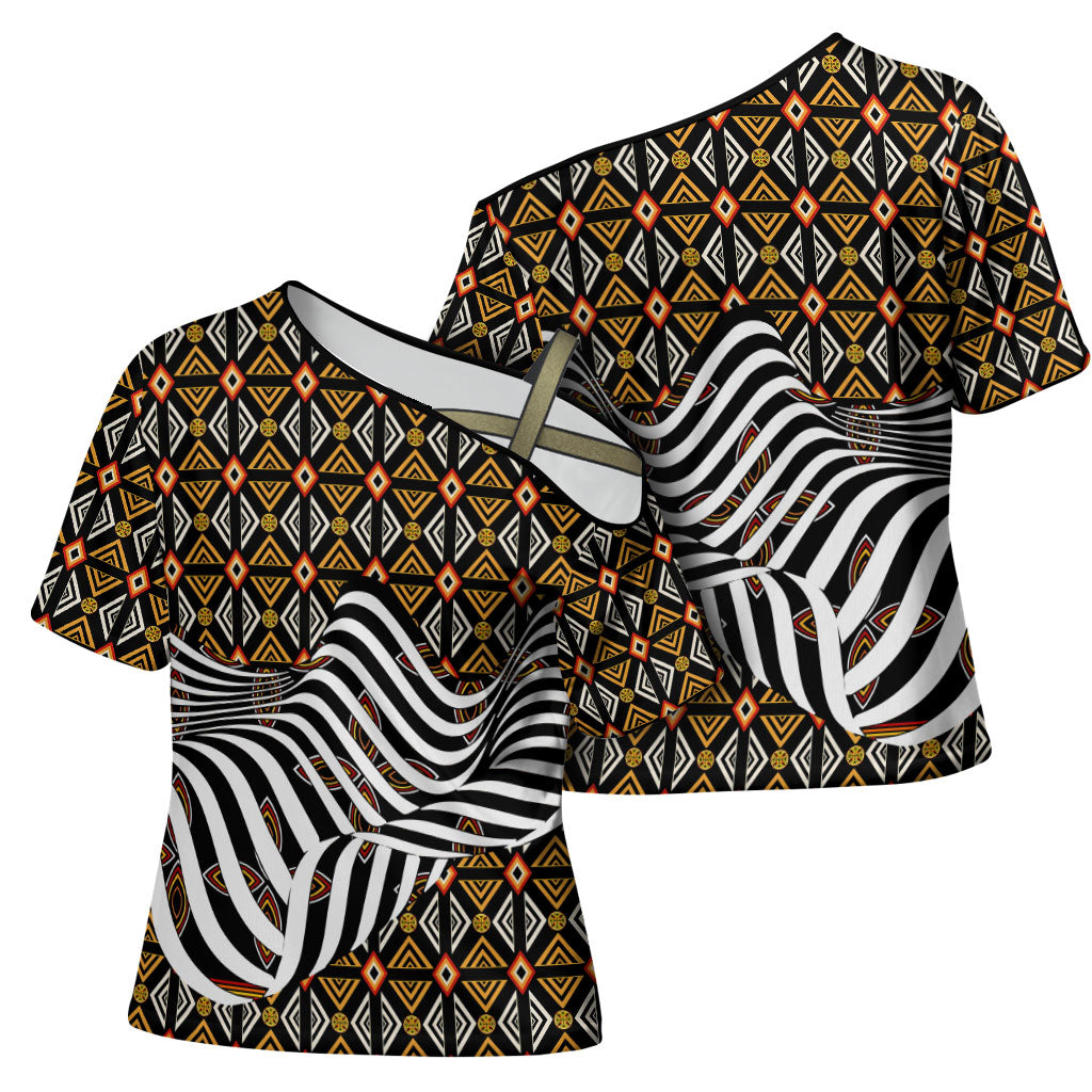 Cameroon Toghu Bamenda Cross Shoulder Shirt African Traditional Art