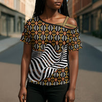Cameroon Toghu Bamenda Cross Shoulder Shirt African Traditional Art