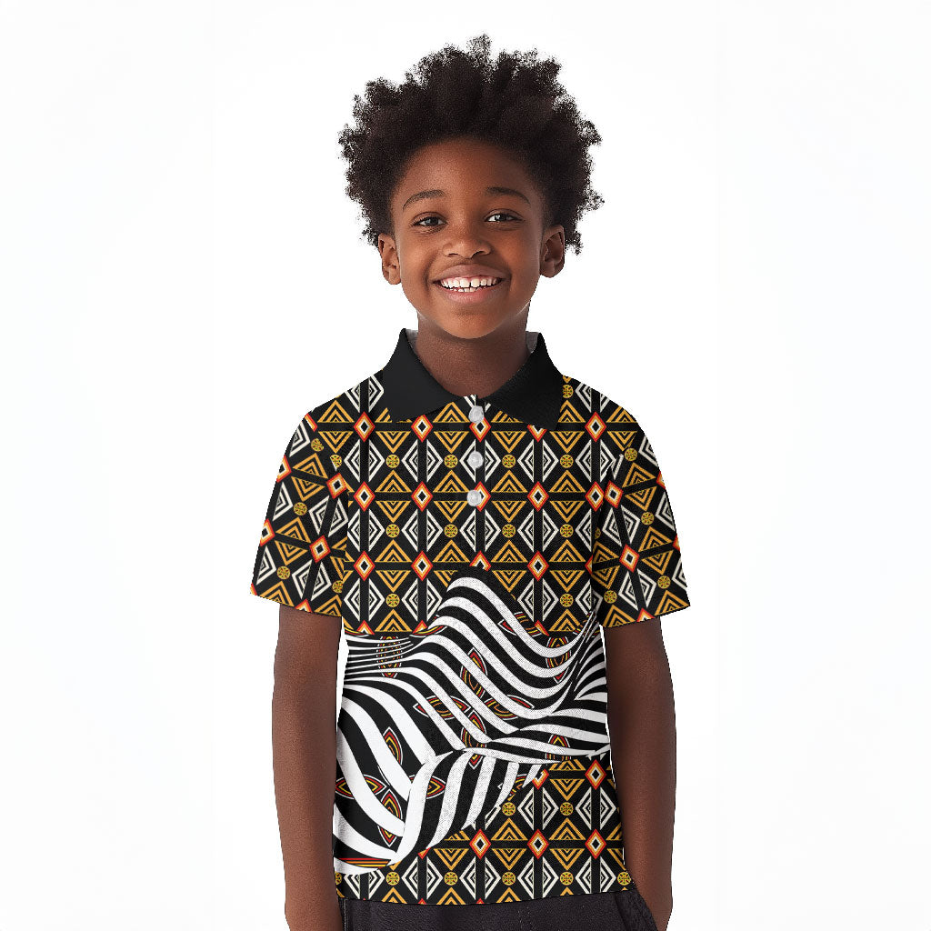 Cameroon Toghu Bamenda Kid Polo Shirt African Traditional Art