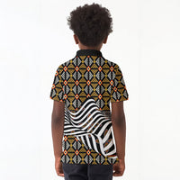 Cameroon Toghu Bamenda Kid Polo Shirt African Traditional Art