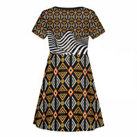 Cameroon Toghu Bamenda Kid Short Sleeve Dress African Traditional Art