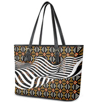 Cameroon Toghu Bamenda Leather Tote Bag African Traditional Art