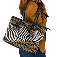 Cameroon Toghu Bamenda Leather Tote Bag African Traditional Art