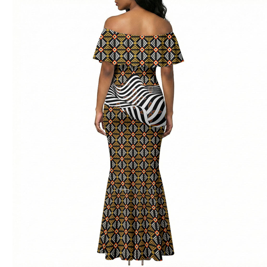 Cameroon Toghu Bamenda Mermaid Dress African Traditional Art