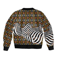 Cameroon Toghu Bamenda Sleeve Zip Bomber Jacket African Traditional Art