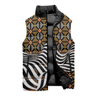 Cameroon Toghu Bamenda Sleeveless Puffer Jacket African Traditional Art