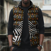 Cameroon Toghu Bamenda Sleeveless Puffer Jacket African Traditional Art