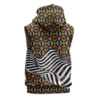 Cameroon Toghu Bamenda Sleeveless Zip Hoodie African Traditional Art