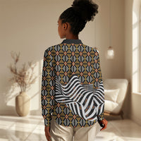 Cameroon Toghu Bamenda Women Casual Shirt African Traditional Art