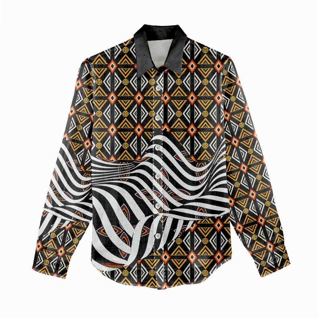 Cameroon Toghu Bamenda Women Casual Shirt African Traditional Art