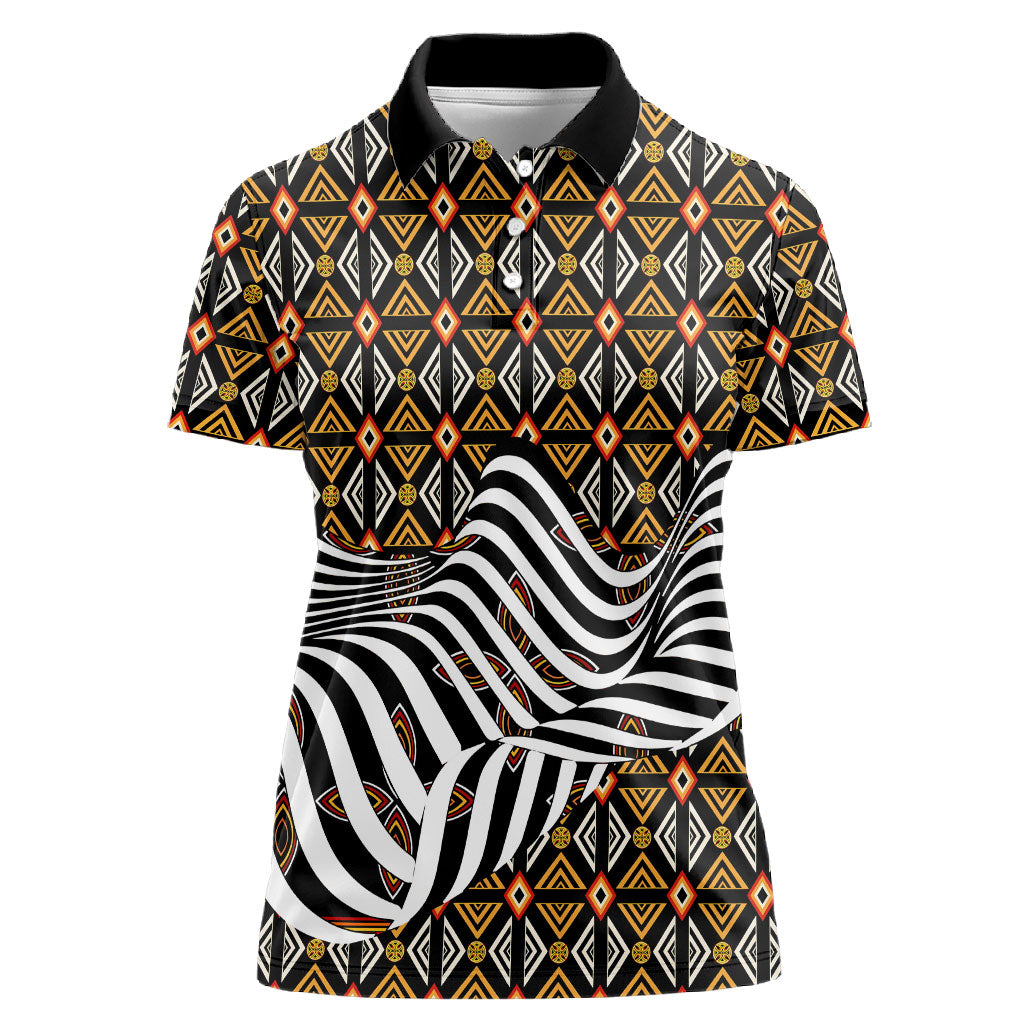 Cameroon Toghu Bamenda Women Polo Shirt African Traditional Art