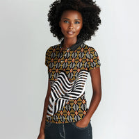 Cameroon Toghu Bamenda Women Polo Shirt African Traditional Art