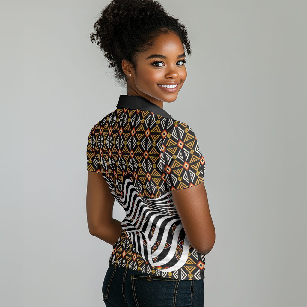 Cameroon Toghu Bamenda Women Polo Shirt African Traditional Art