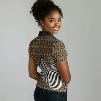 Cameroon Toghu Bamenda Women Polo Shirt African Traditional Art