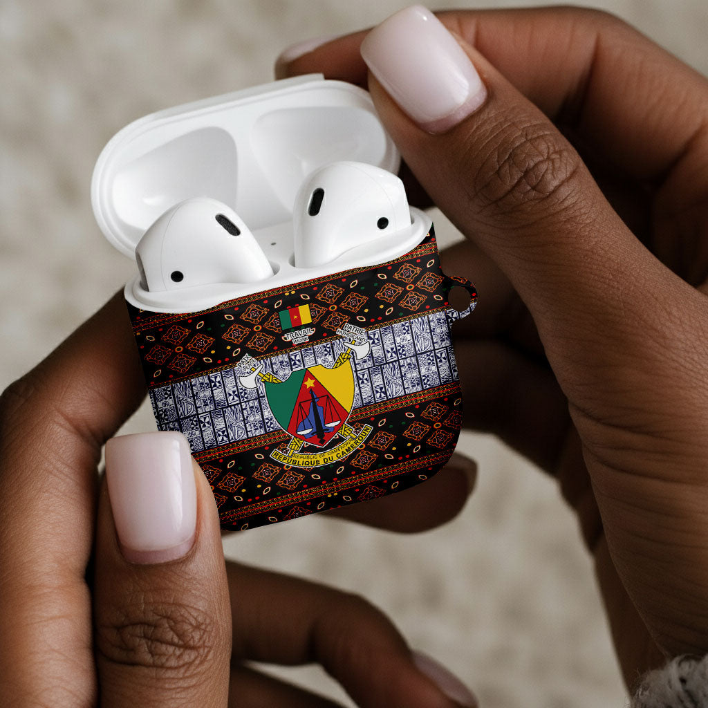 Cameroon Toghu AirPods Case Flag Coat Of Arms - Traditional Bamenda Art