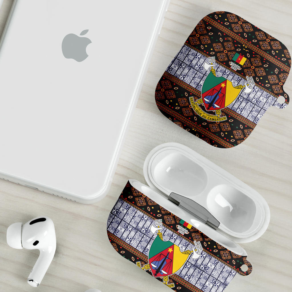 Cameroon Toghu AirPods Case Flag Coat Of Arms - Traditional Bamenda Art