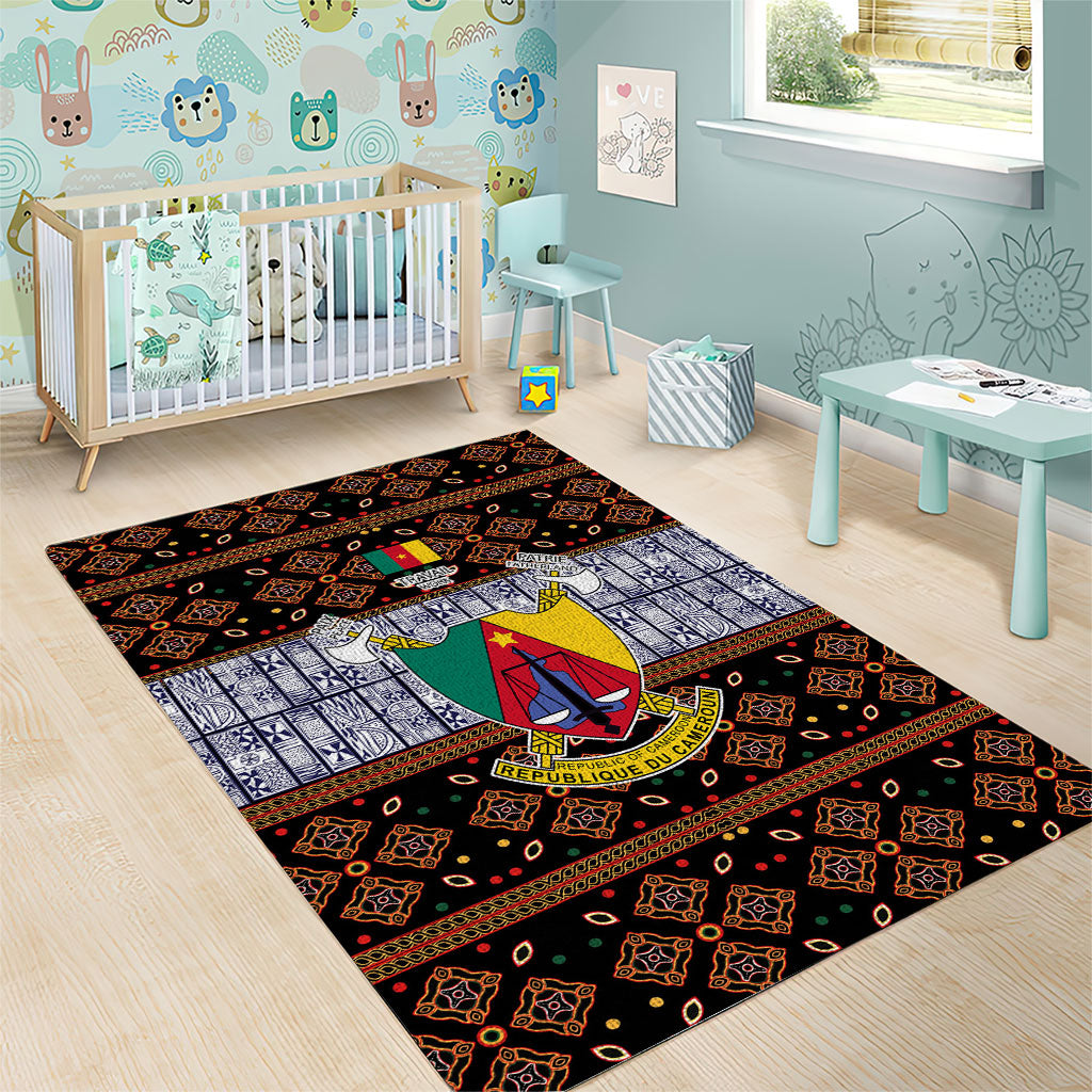 Cameroon Toghu Area Rug Flag Coat Of Arms - Traditional Bamenda Art