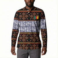 Cameroon Toghu Button Sweatshirt Flag Coat Of Arms - Traditional Bamenda Art