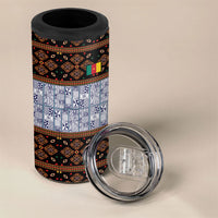 Cameroon Toghu 4 in 1 Can Cooler Tumbler Flag Coat Of Arms - Traditional Bamenda Art