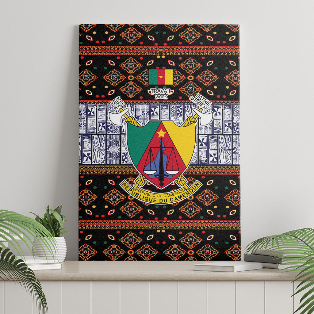 Cameroon Toghu Canvas Wall Art Flag Coat Of Arms - Traditional Bamenda Art