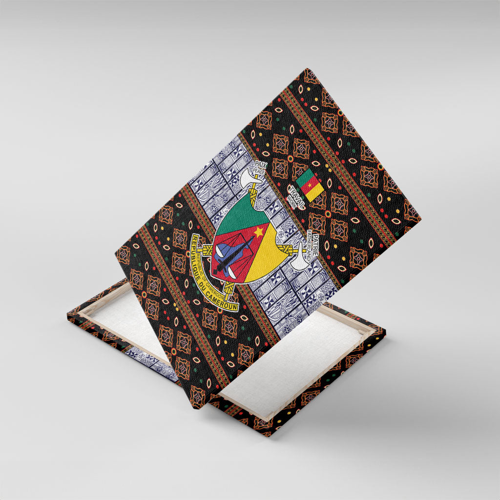 Cameroon Toghu Canvas Wall Art Flag Coat Of Arms - Traditional Bamenda Art