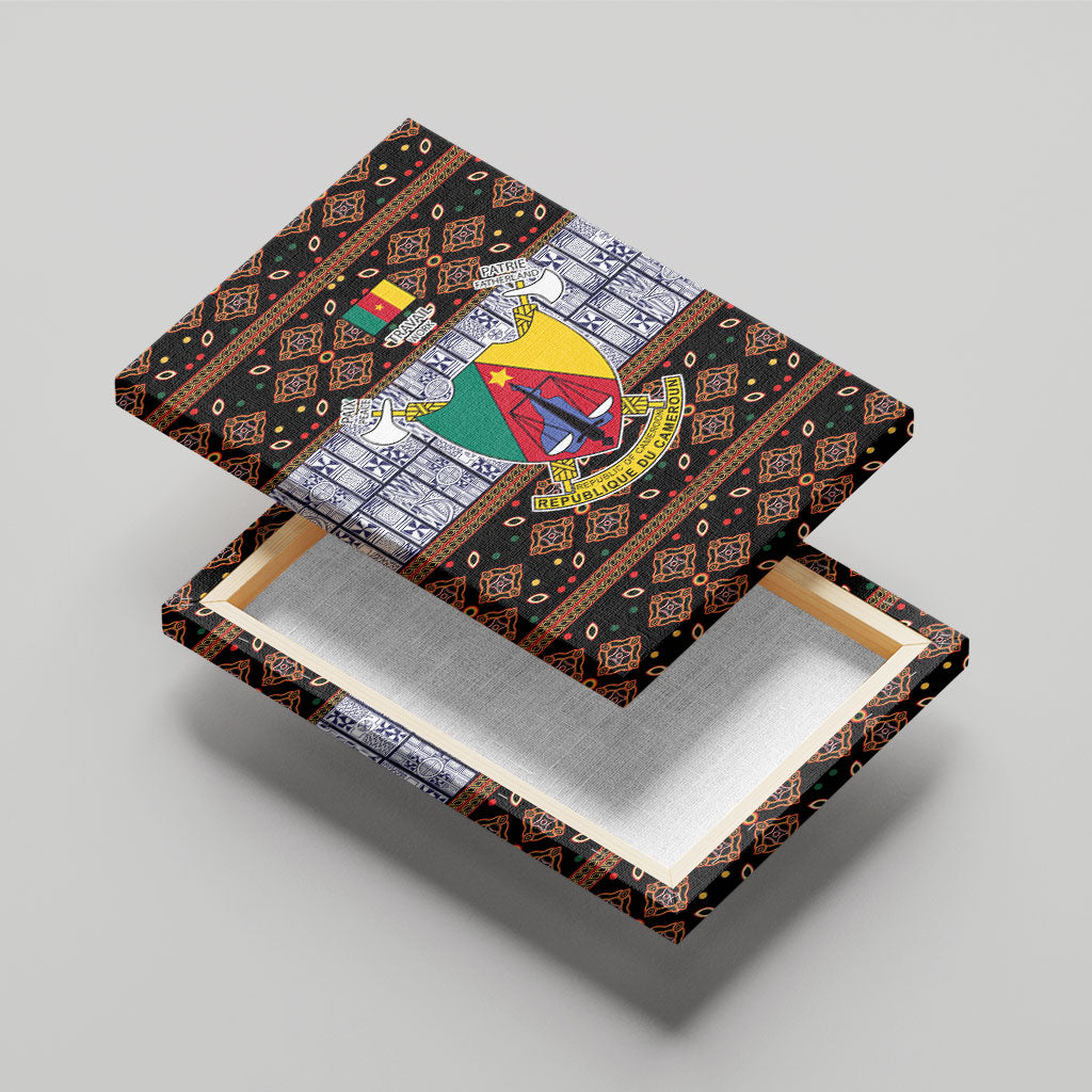 Cameroon Toghu Canvas Wall Art Flag Coat Of Arms - Traditional Bamenda Art