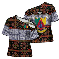 Cameroon Toghu Cross Shoulder Shirt Flag Coat Of Arms - Traditional Bamenda Art
