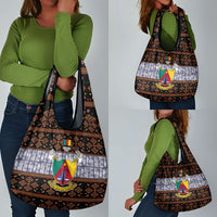 Cameroon Toghu Grocery Bag Flag Coat Of Arms - Traditional Bamenda Art