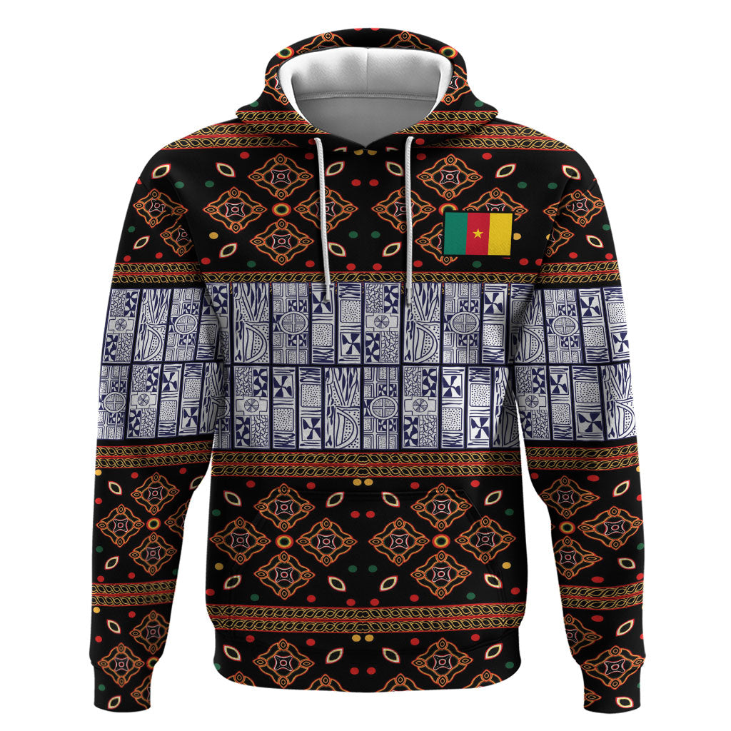 Cameroon Toghu Hoodie Flag Coat Of Arms - Traditional Bamenda Art