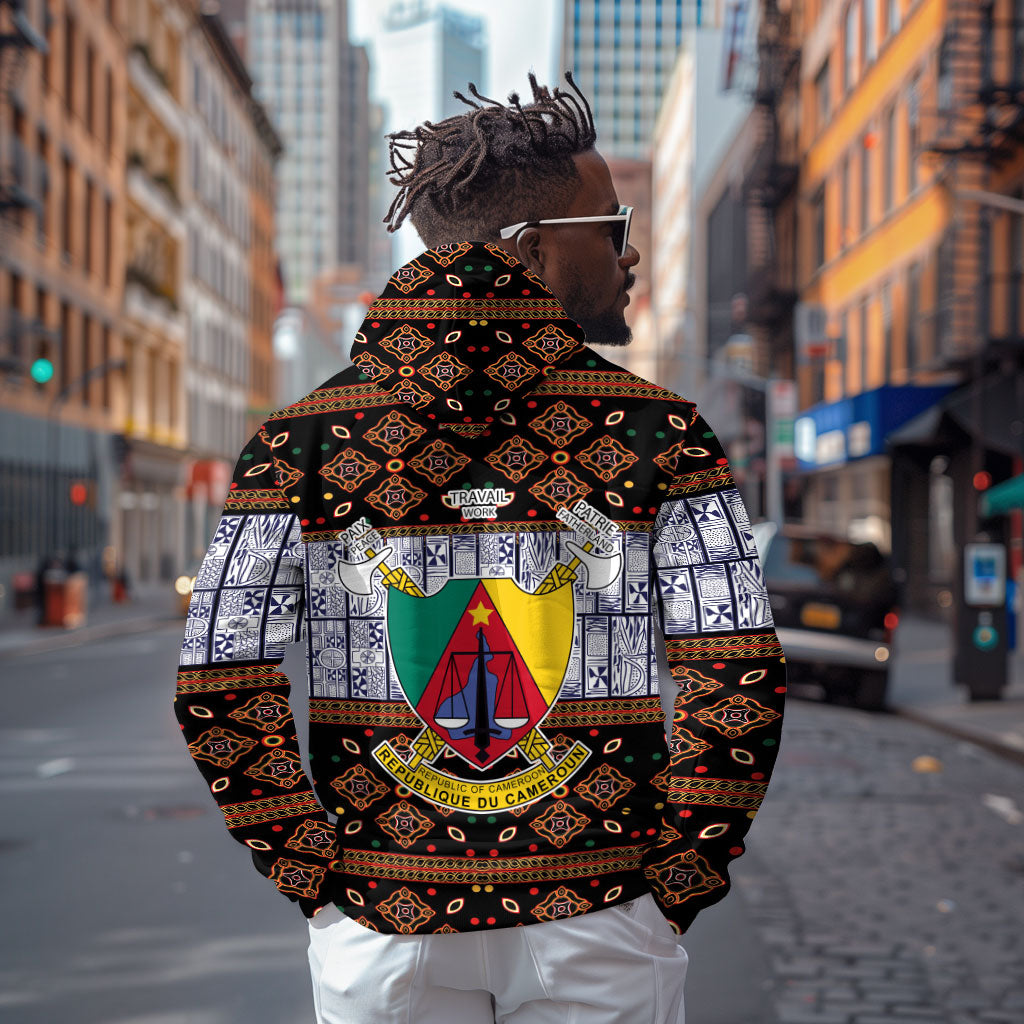 Cameroon Toghu Hoodie Flag Coat Of Arms - Traditional Bamenda Art