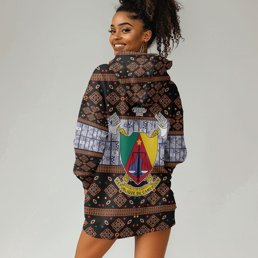 Cameroon Toghu Hoodie Dress Flag Coat Of Arms - Traditional Bamenda Art