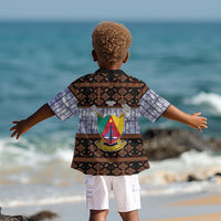 Cameroon Toghu Kid Hawaiian Shirt Flag Coat Of Arms - Traditional Bamenda Art