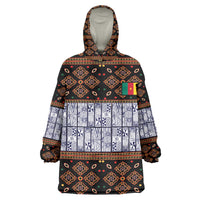 Cameroon Toghu Kid Wearable Blanket Hoodie Flag Coat Of Arms - Traditional Bamenda Art