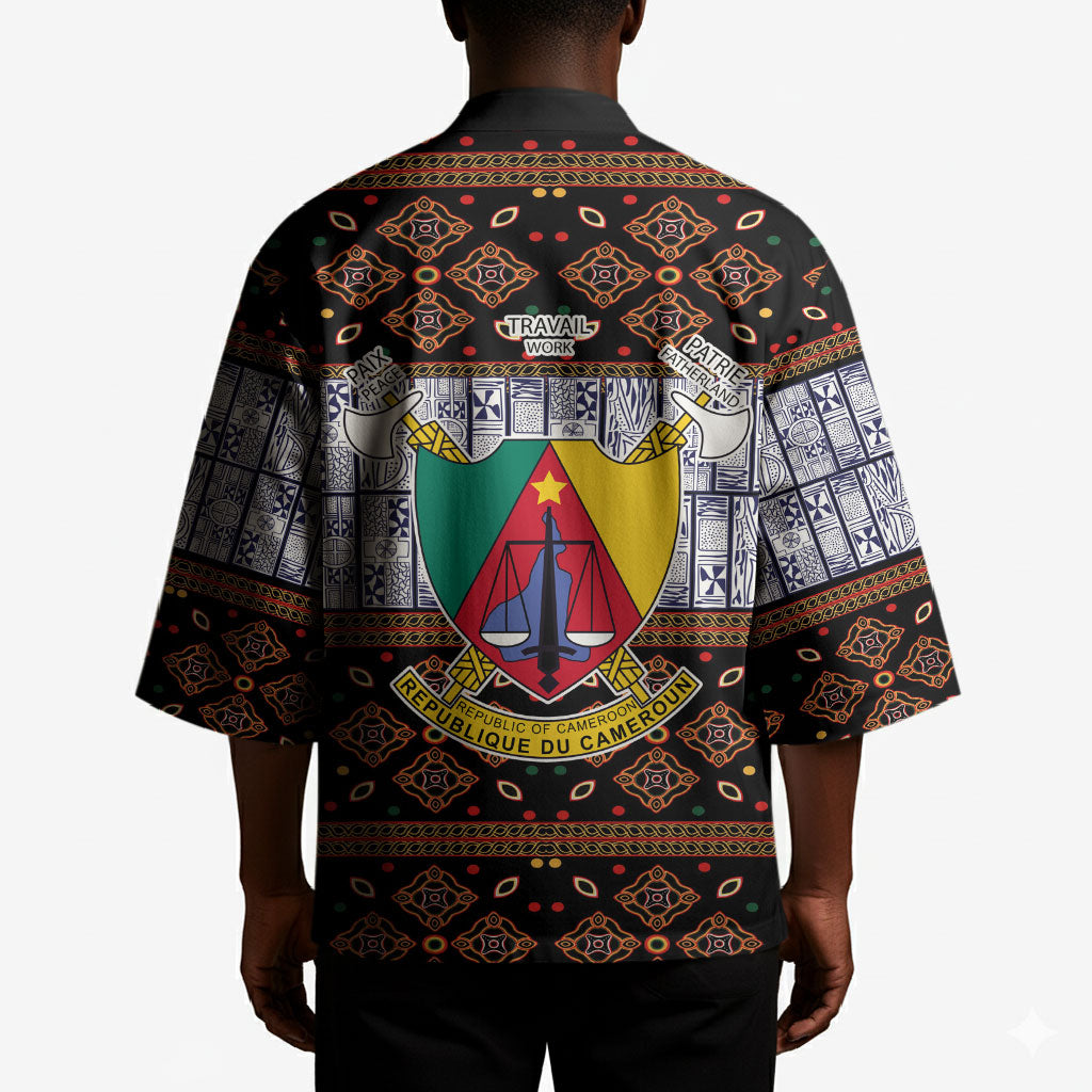Cameroon Toghu Kimono Flag Coat Of Arms - Traditional Bamenda Art